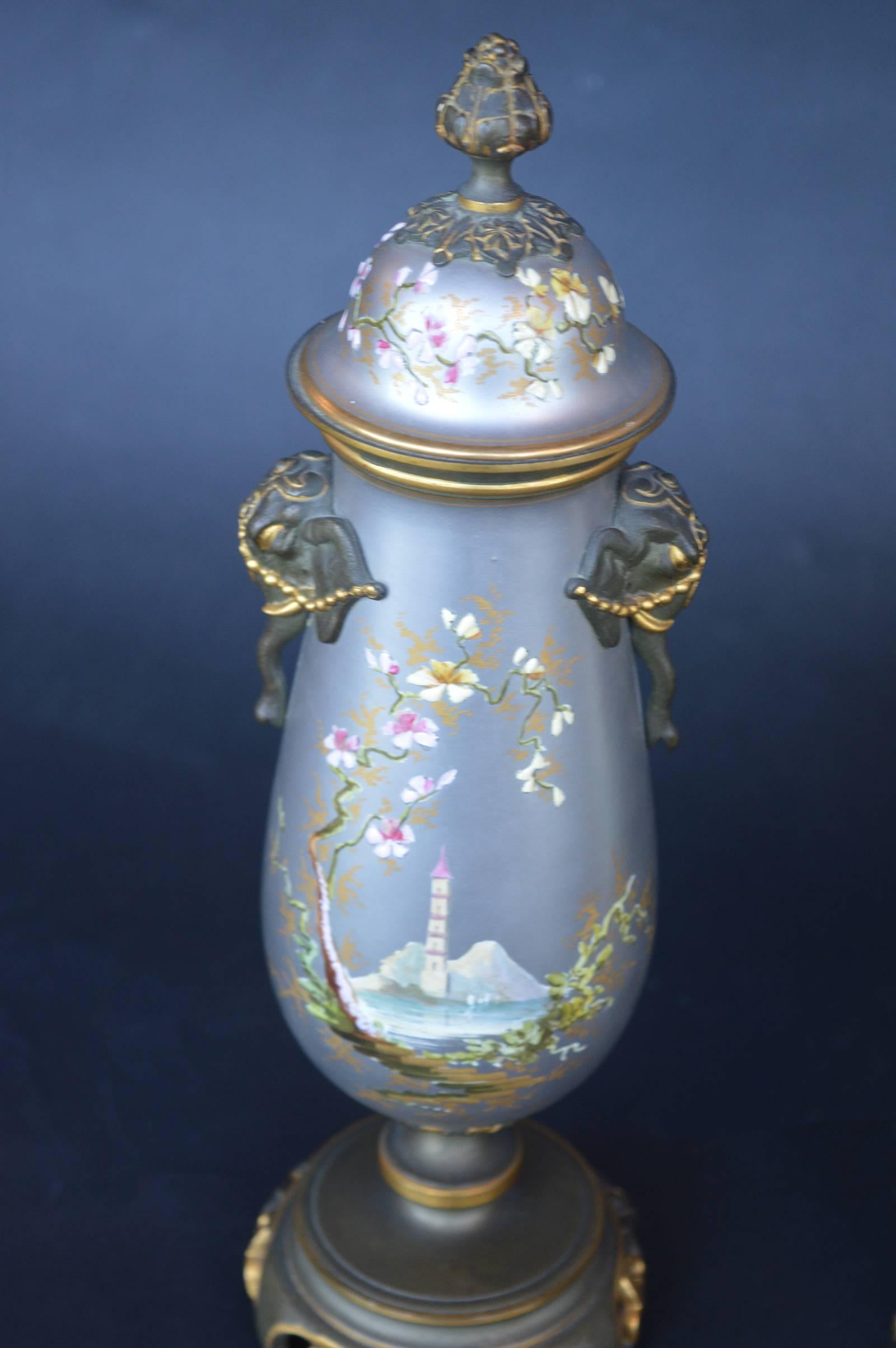 Small French Chinoiserie Clock Set For Sale 3