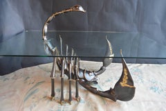 Brass Scorpion Coffee Table Attributed to Jacques Duval