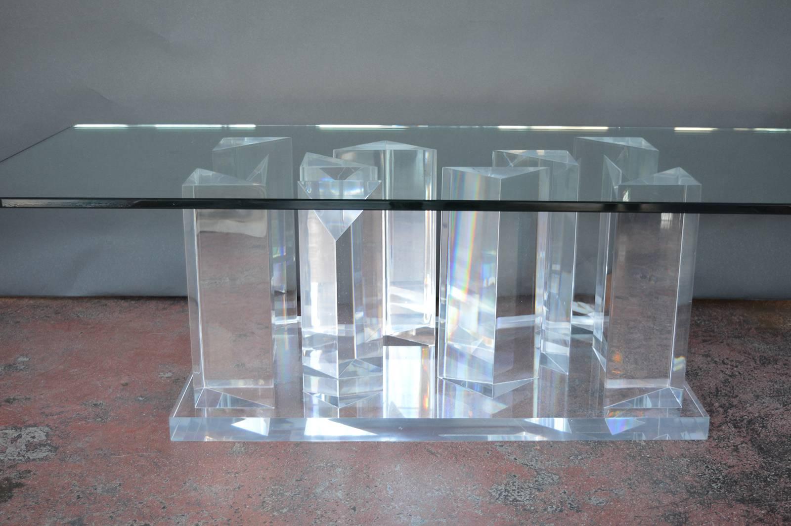 American Lucite Prism Coffee Table