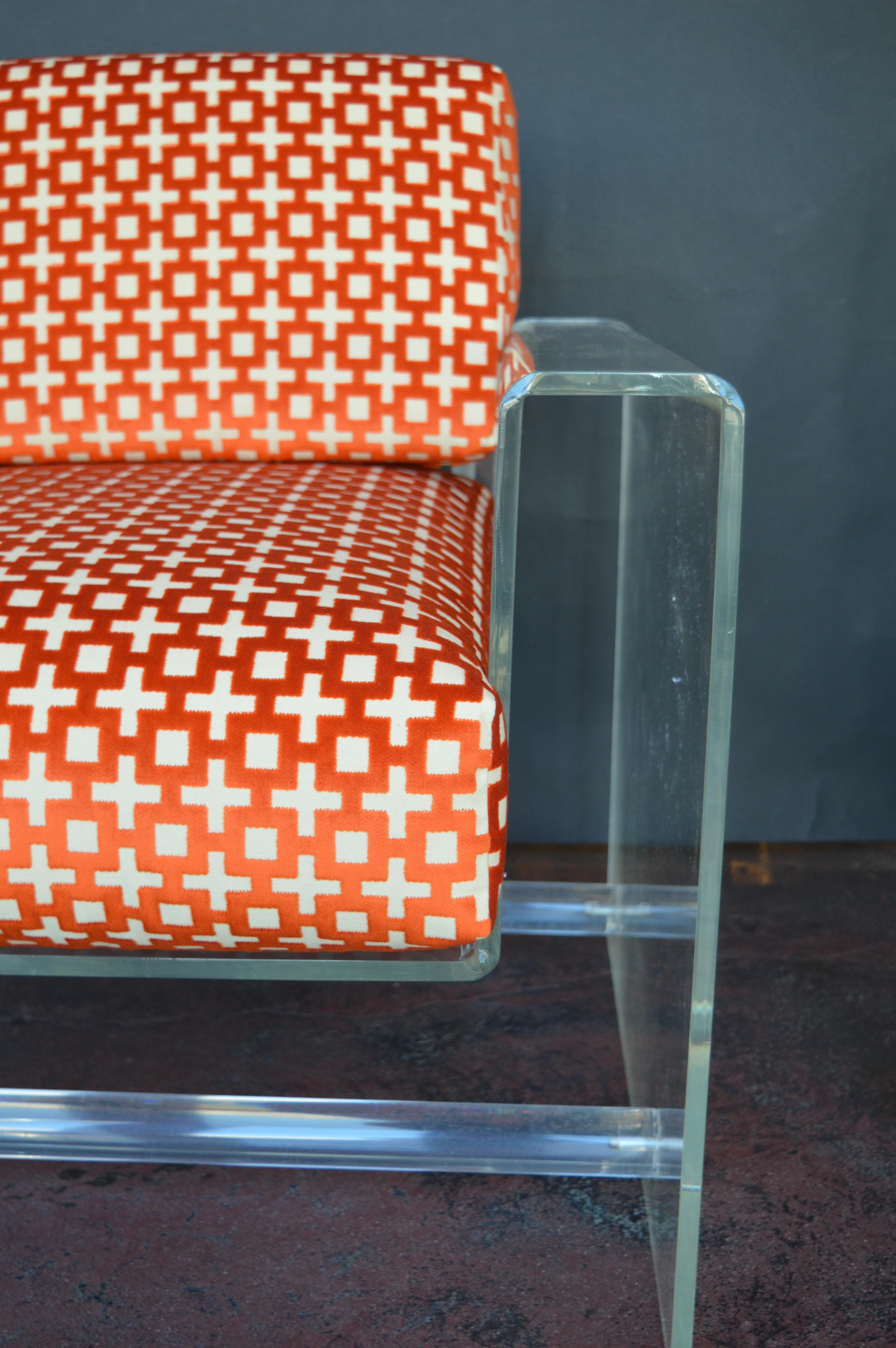 Lucite Armchair with Ottoman 1