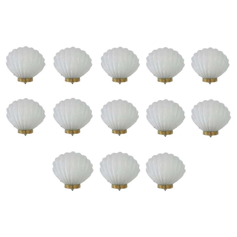 Pair of Sea Shell Pattern Modernist Murano Glass Sconces - ON SALE For ...