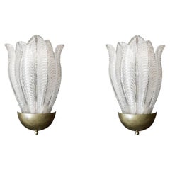 Vintage Italian Sconces Designed by Barovier E Toso, circa 1960s