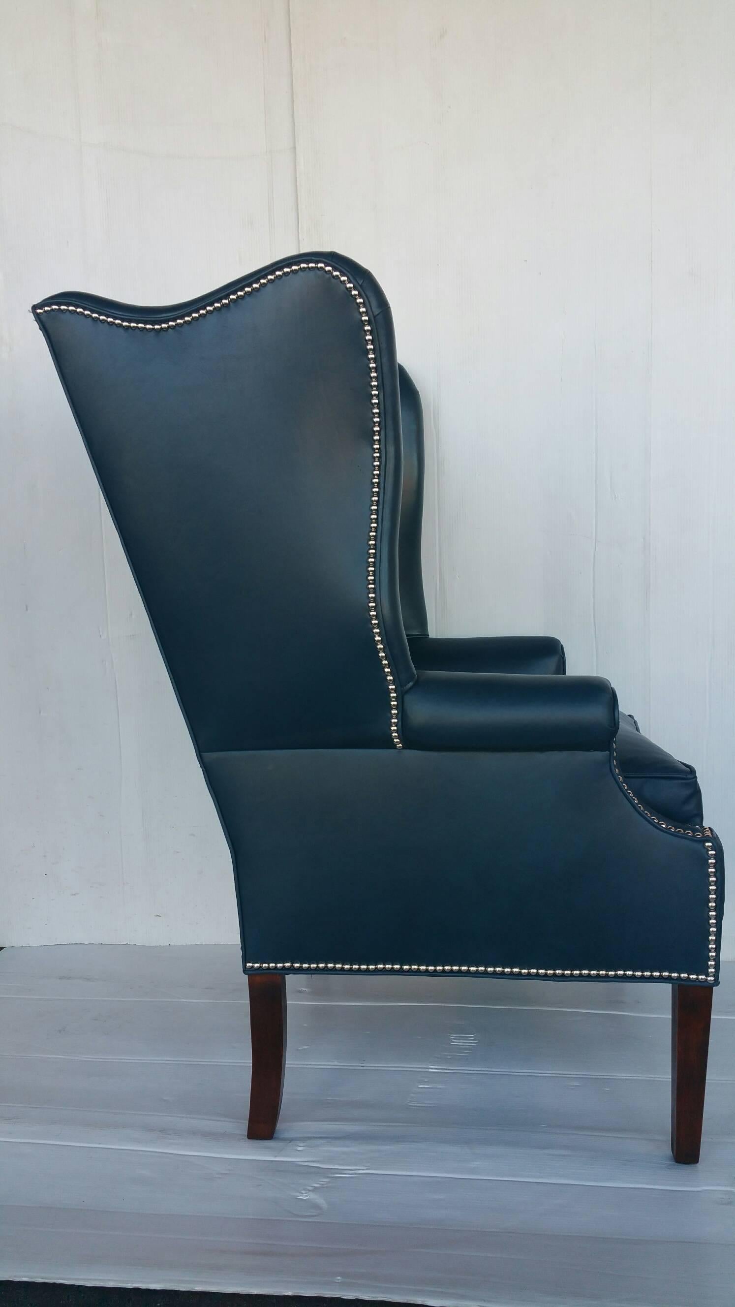 American Pair of Wingback Chairs