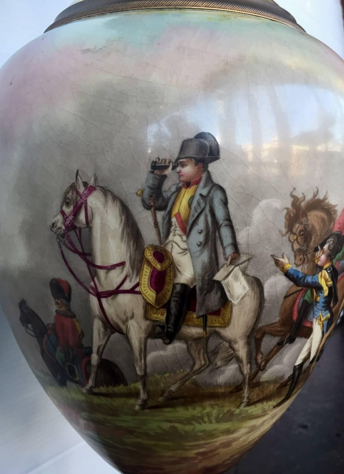 Pair of 19th Century Napoleonic Sevres Porcelain Vases 1