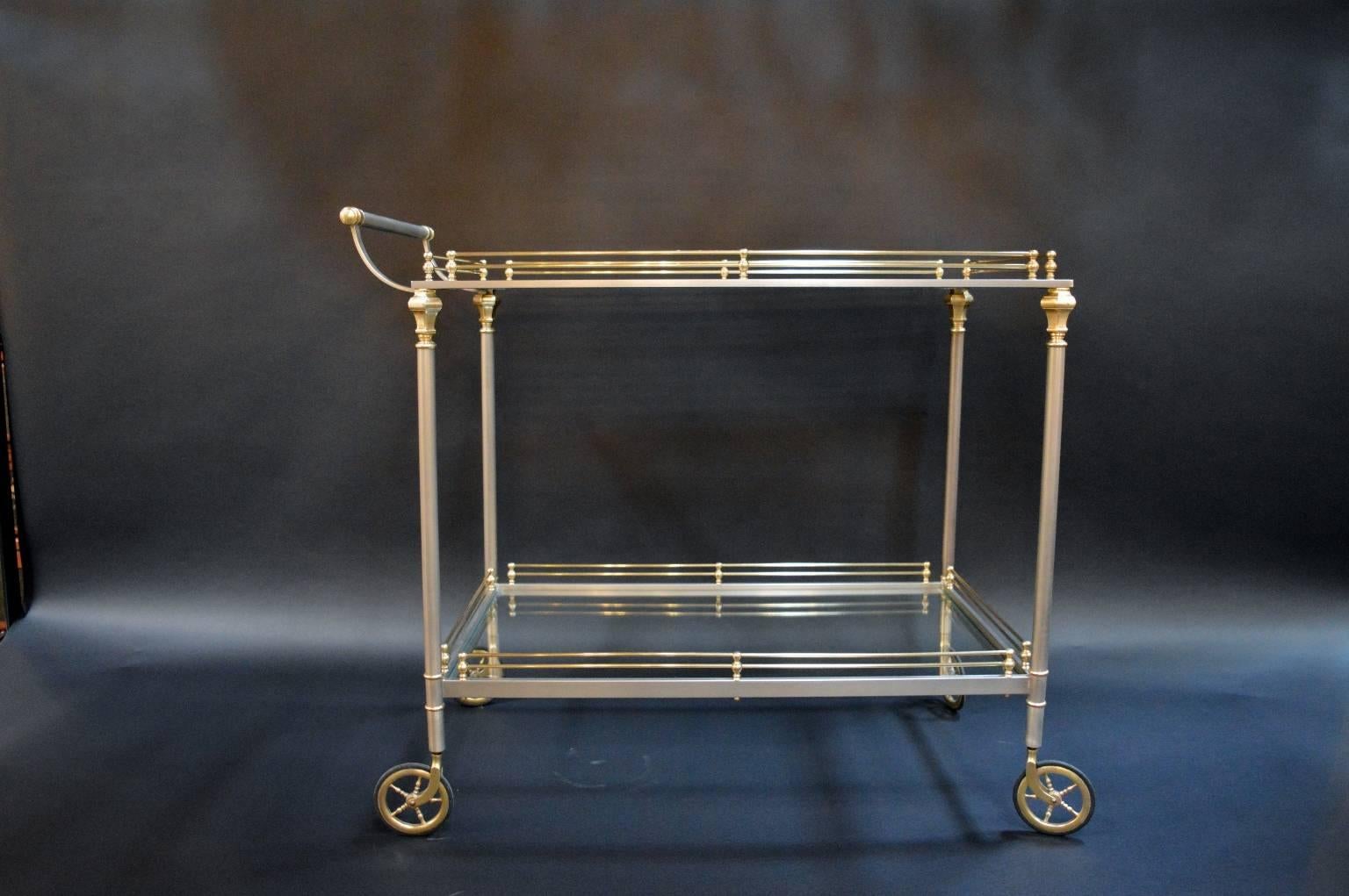 Bar Cart in the Style of Maison Jansen In Excellent Condition In Los Angeles, CA