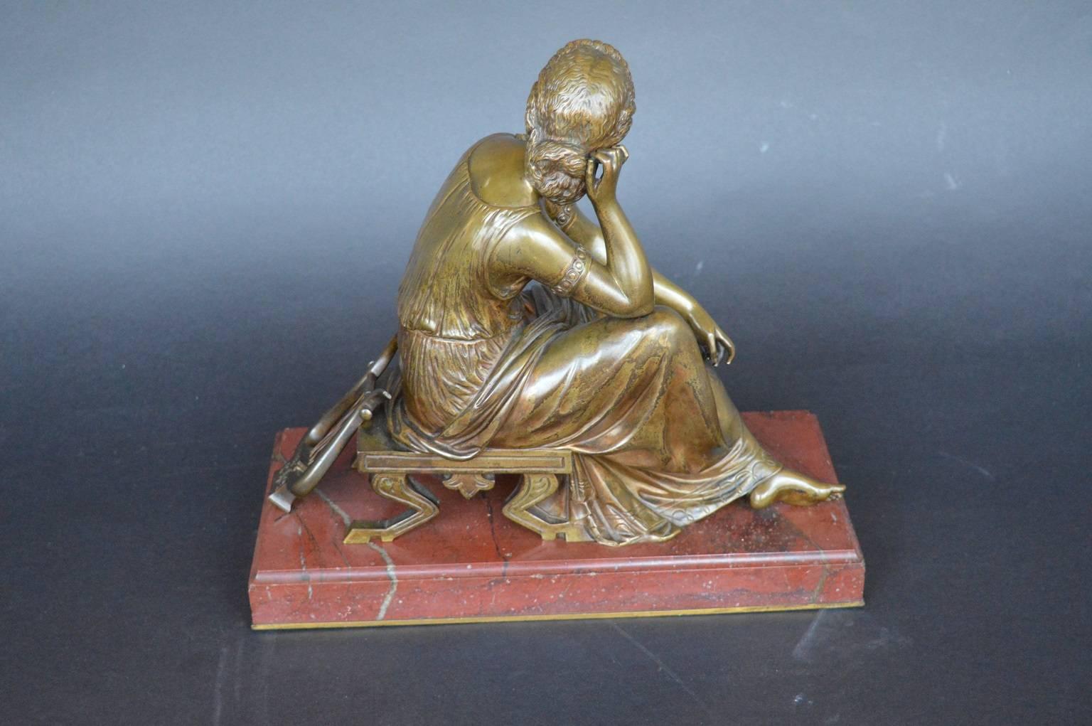 Bronzo francese Art Nouveau Classico Figurato Donna di L. Kley In condizioni buone in vendita a Los Angeles, CA