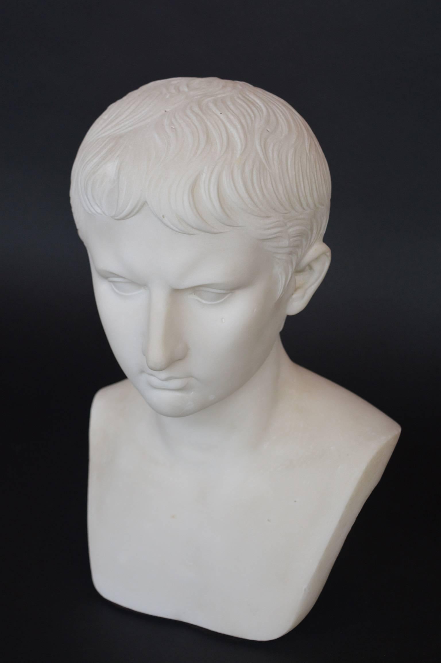 Solid marble bust.
