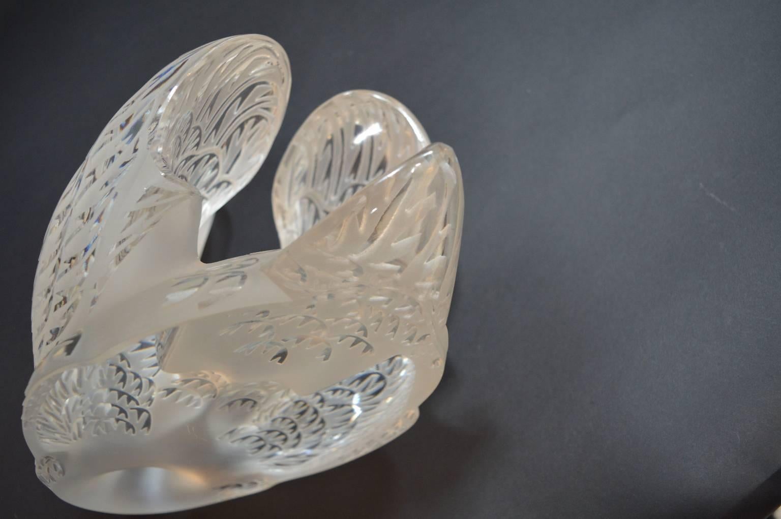 French Pair of Lalique Swans