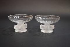 Set of Lalique Dove Vases and Bowls