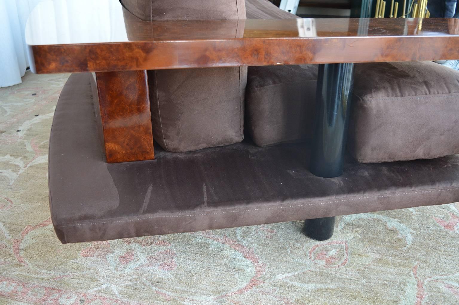 American Art Deco Suede Sofa 2
