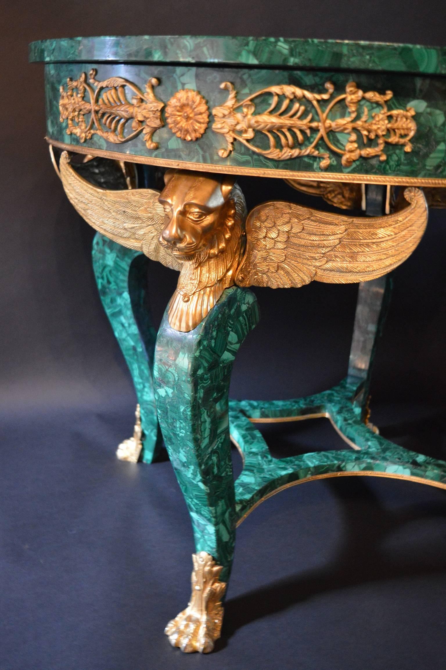 russian malachite table