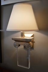 Pair of Italian Capitol Brass and Acrylic Sconces