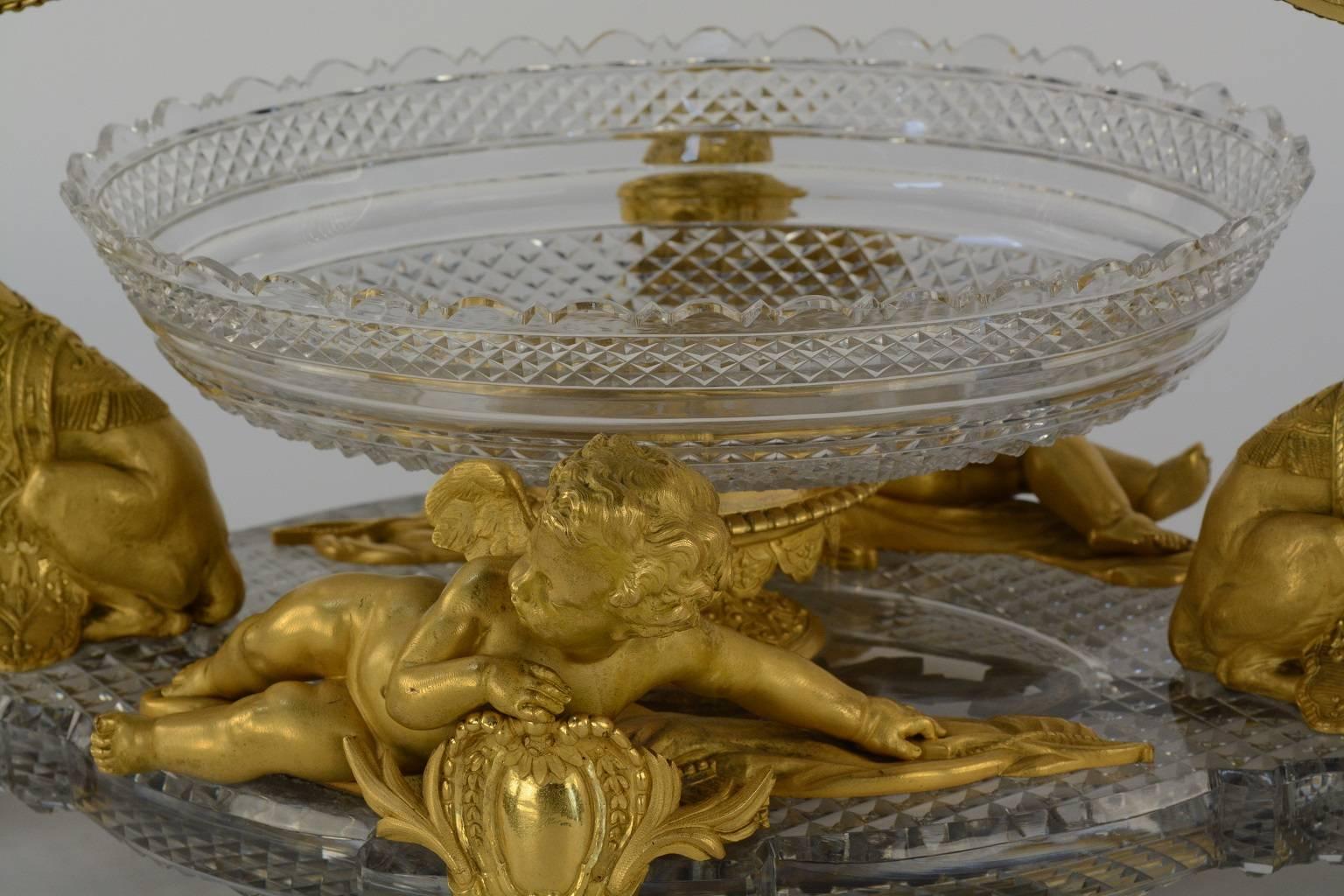 Ornate 19th Century Baccarat Centerpiece 2