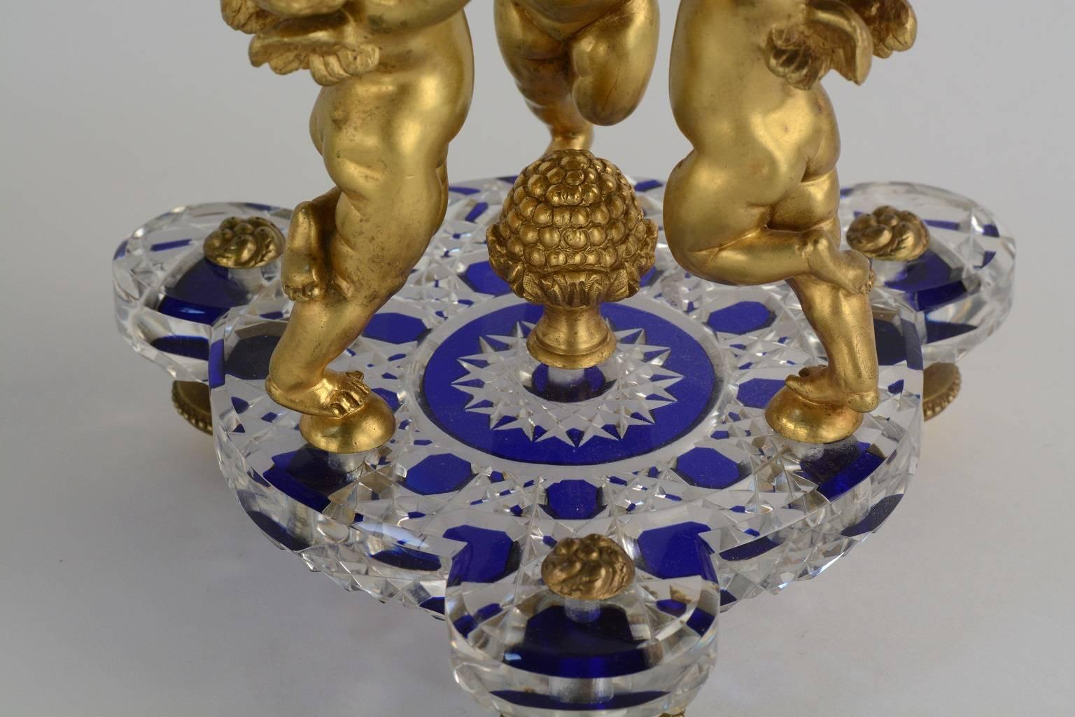 Pair of Ormolu-Mounted Baccarat Candelabra In Excellent Condition In Los Angeles, CA