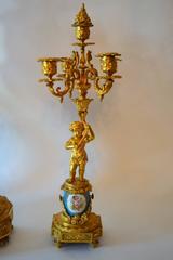 Porcelain and Gilt Bronze Clockset