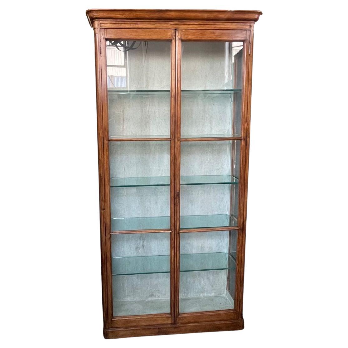 French Wood & Glass Display Cabinet, 20th Century.