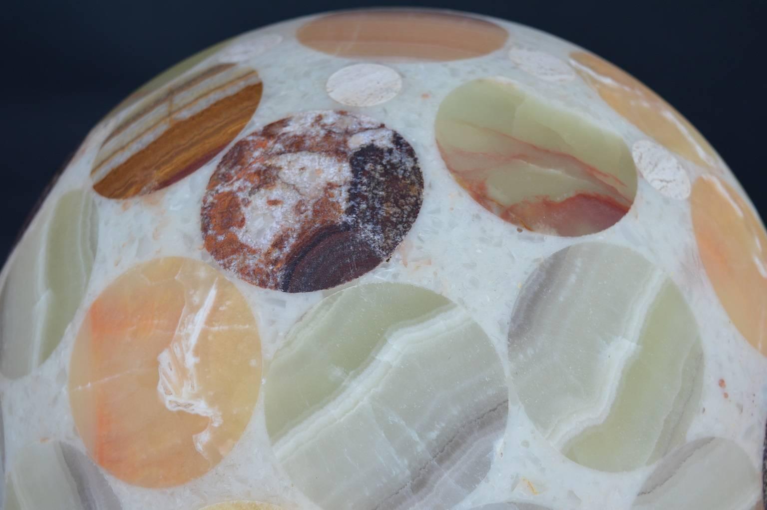 Pair of Multi-coloured Onyx Mushroom Lamps 1