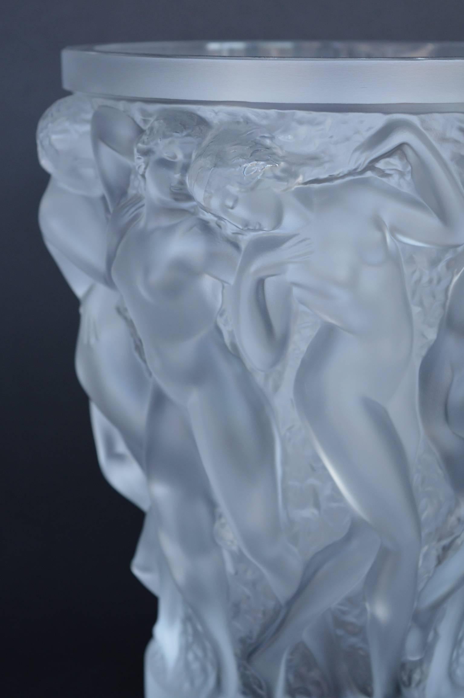 Lalique Bacchantes vase. The classic designs shows the young priestesses of Bacchus with their beauty and curves. The sensuality of the vase continues to leave collectors in love.

            