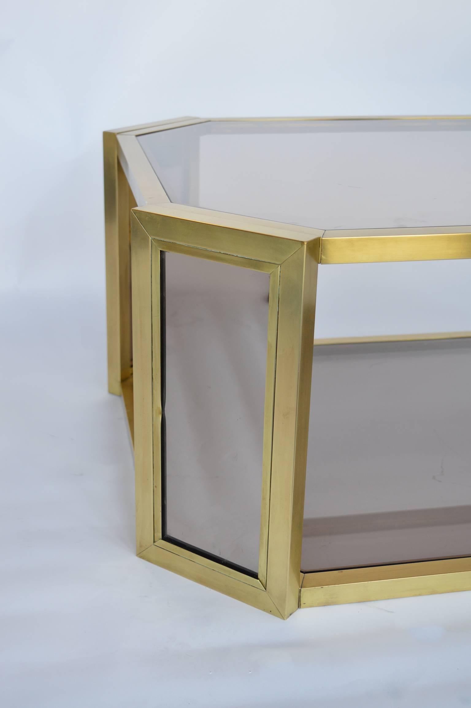 Brass Mirrored Coffee Table 1