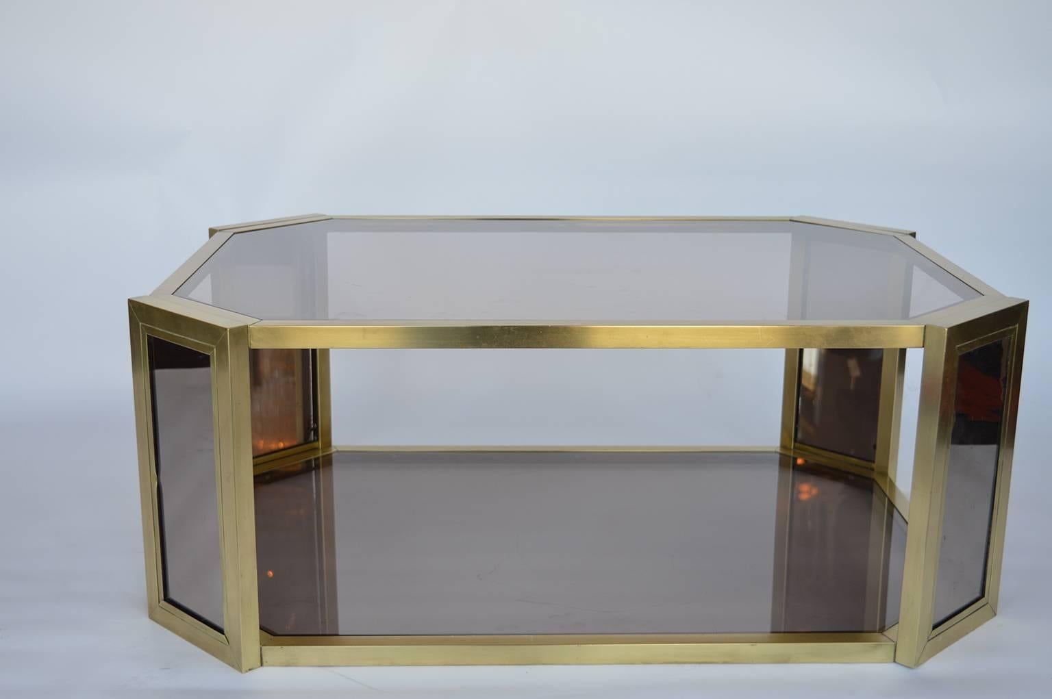 Brass Mirrored Coffee Table 2