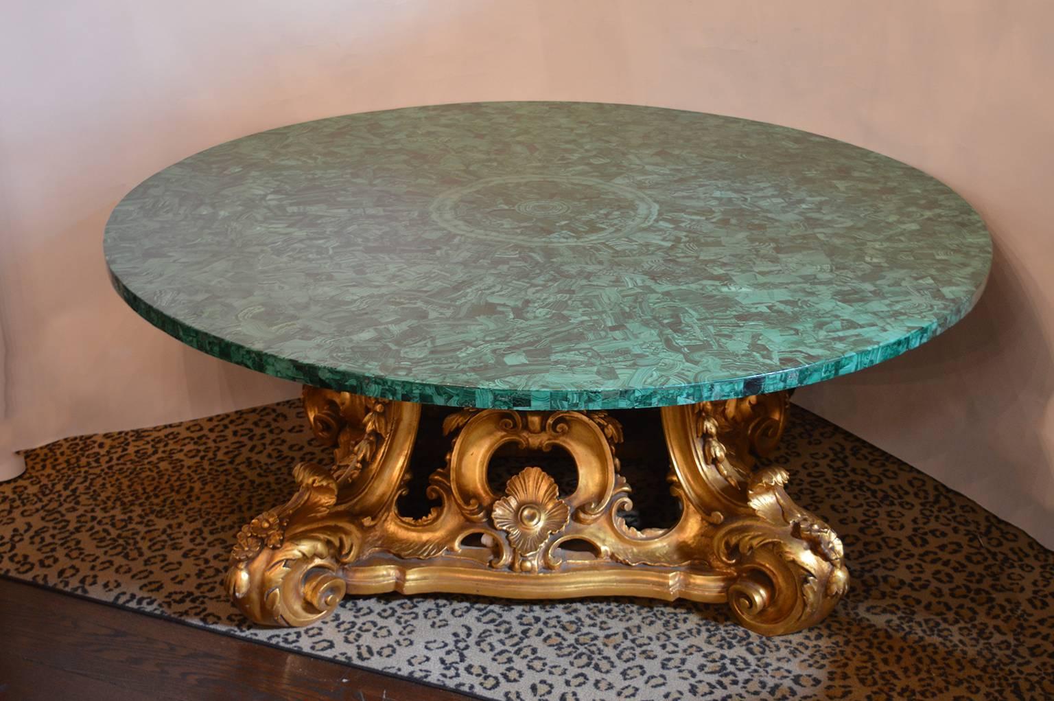 Russian malachite coffee table.