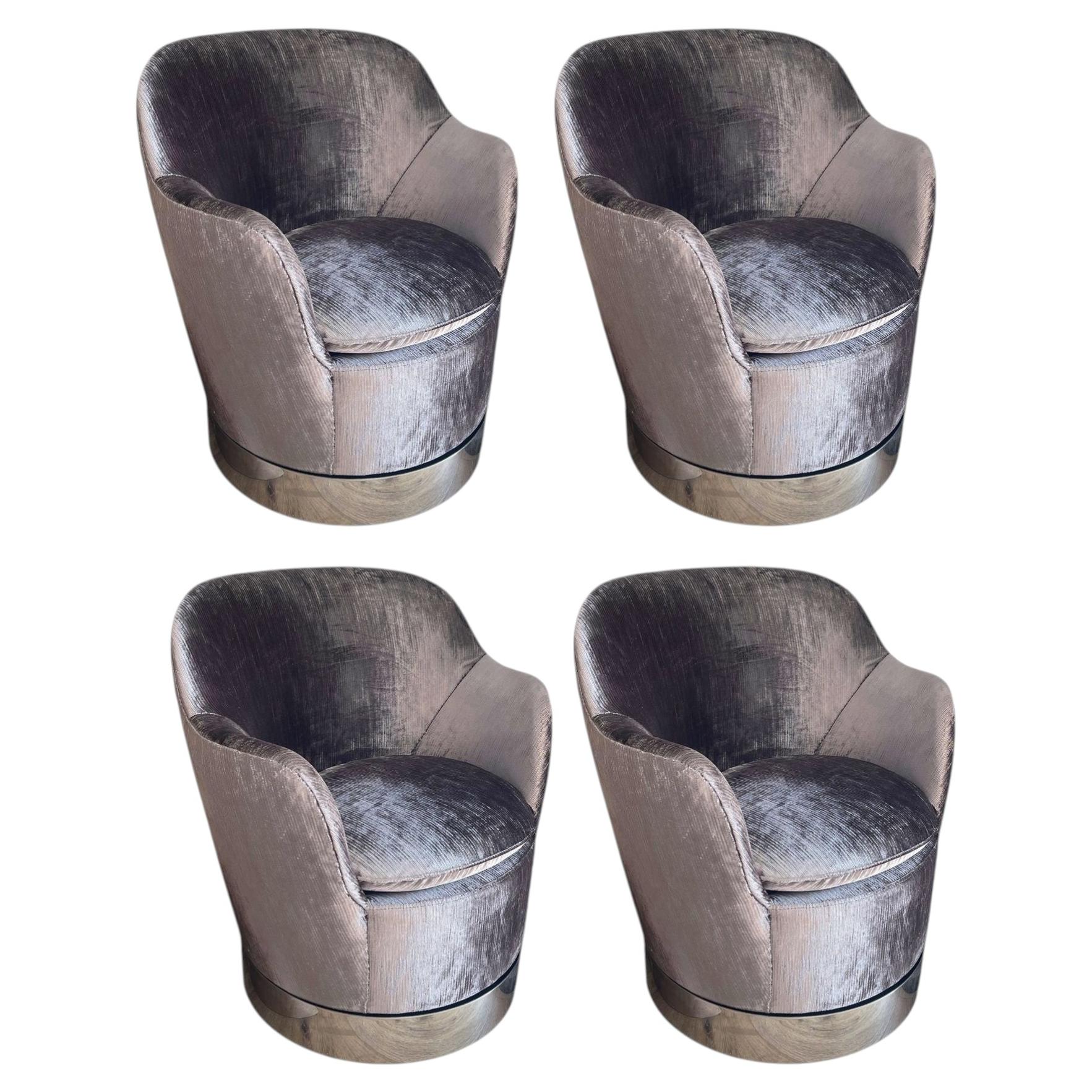Set aus vier J. Robert Scott Lounge-Sesseln mit drehbarem Sitz. USA, Mitte des 20. Jahrhunderts im Angebot