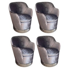 Lot de quatre fauteuils de salon à dossier pivotant J. Robert Scott. États-Unis, milieu du XXe siècle