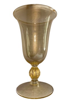 Large Italian Murano Gold Fleck Glass Vase, 20th Century