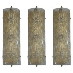 Set of Three Vintage Italian Murano Glass Sconces, c. 1970's