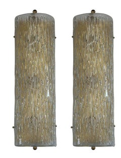 Set of Three Vintage Italian Murano Glass Sconces, c. 1970's