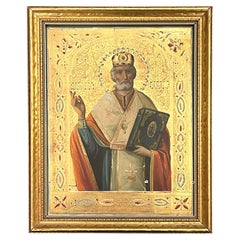 19th Century Russian Orthodox Icon of Saint Nicholas the Wonderworker