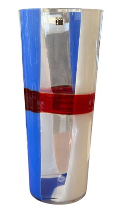Carlo Moretti Signed Geometric Murano Glass Vase. Italy, 2010.