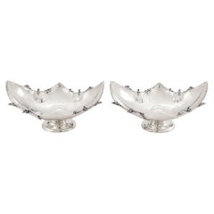 Pair of Damar 925 Sterling Silver Floral Centerpiece Bowls. Turkey.