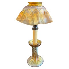 Louis Comfort Tiffany Favrile Glass Candle Lamp. Early 20th Century.