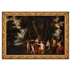 17th-Century Flemish Painting of Bacchus, Venus and Ceres, an Allegory of Autumn