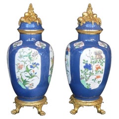 Pair of Mid-19th Century Ormolu-Mounted Chinese Export Porcelain Vases.