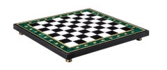 20th Century Russian Dolerite, Malachite & Kascholong Opal Chess Set.