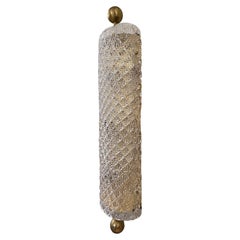 Vintage Single Murano Glass & Brass Wall Sconce. Italy, 1970's.