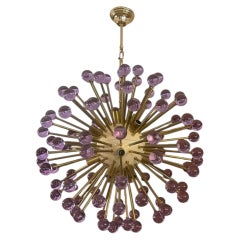 Italian Sputnik Chandelier with Purple Murano Glass, c. 1980's