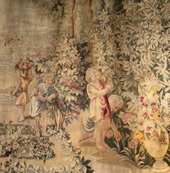 18th Century French “Spring” from Les Enfants Jardiniers Tapestry
