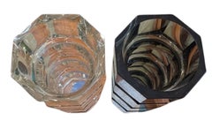 Pair of Art Deco Cut Crystal Vases in the Manner of Josef Hoffmann for Moser.