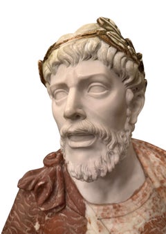 Marble Bust of a Roman Emperor. Italy, 20th Century.