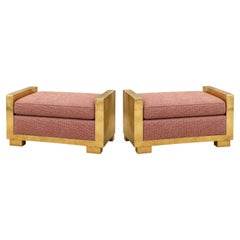 Pair of Paul Evans Cityscape Brass Benches, 1970's.