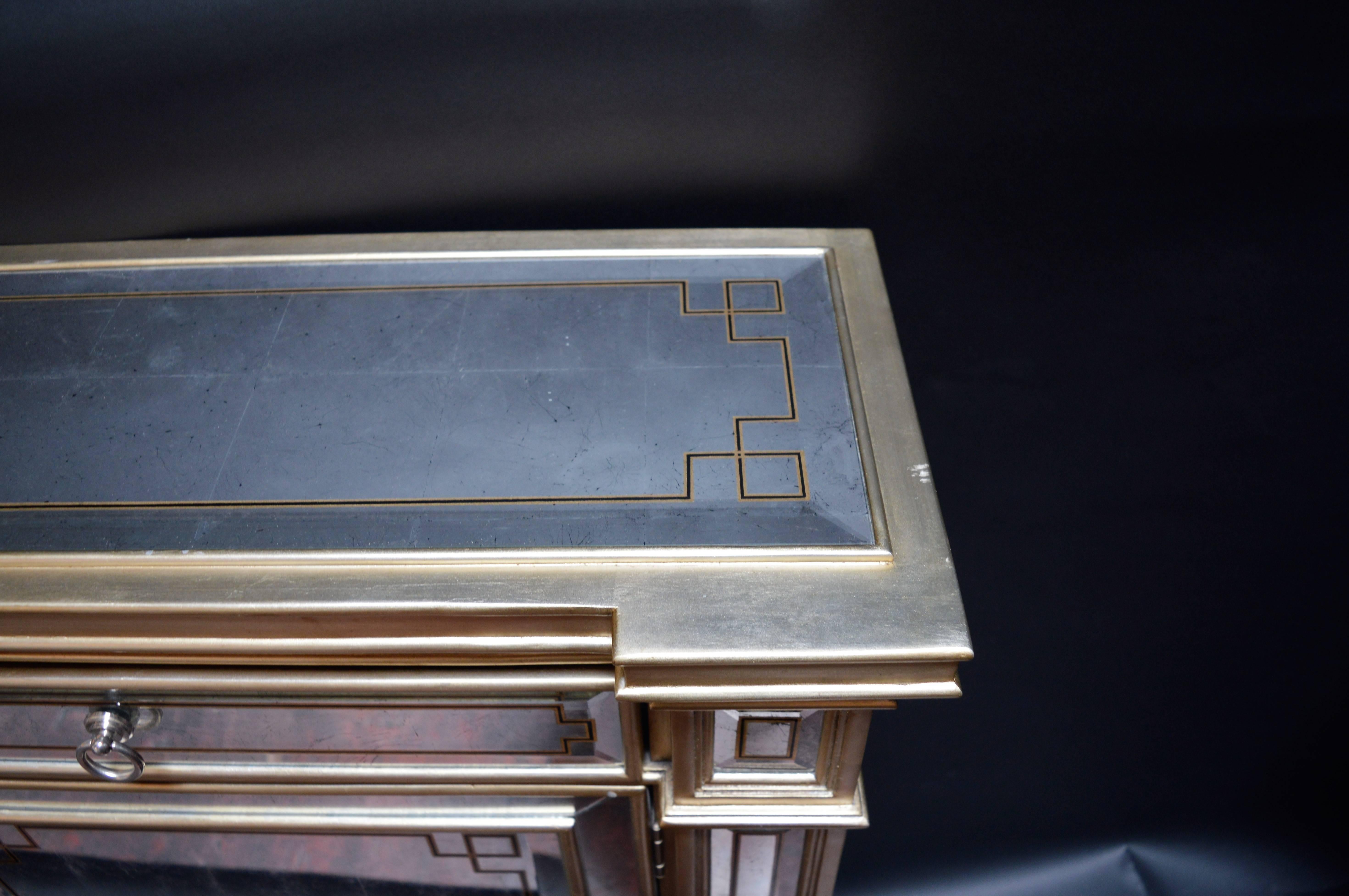 White Gold Mirrored Ferguson Copeland Commode 1