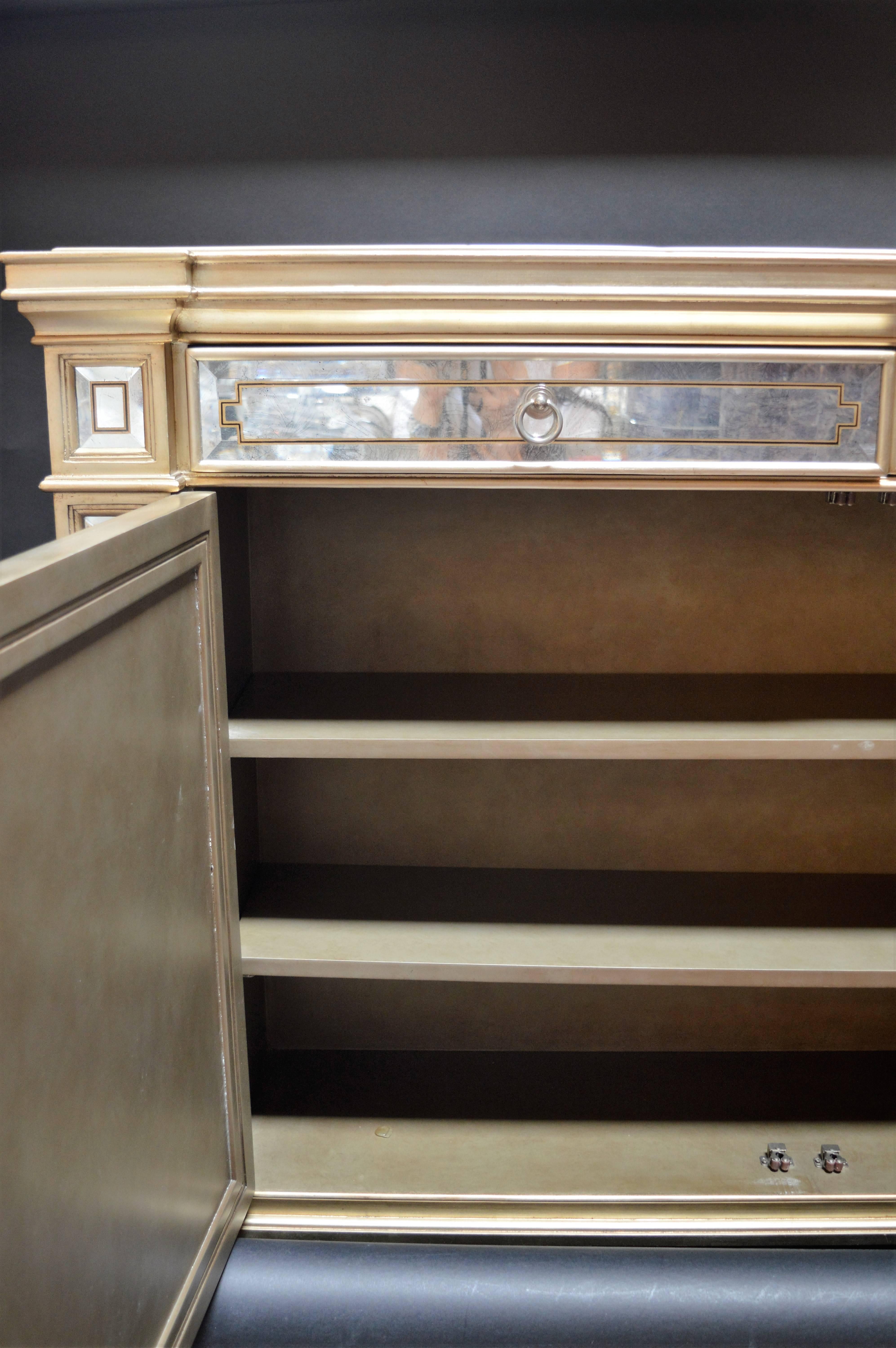 White Gold Mirrored Ferguson Copeland Commode 3