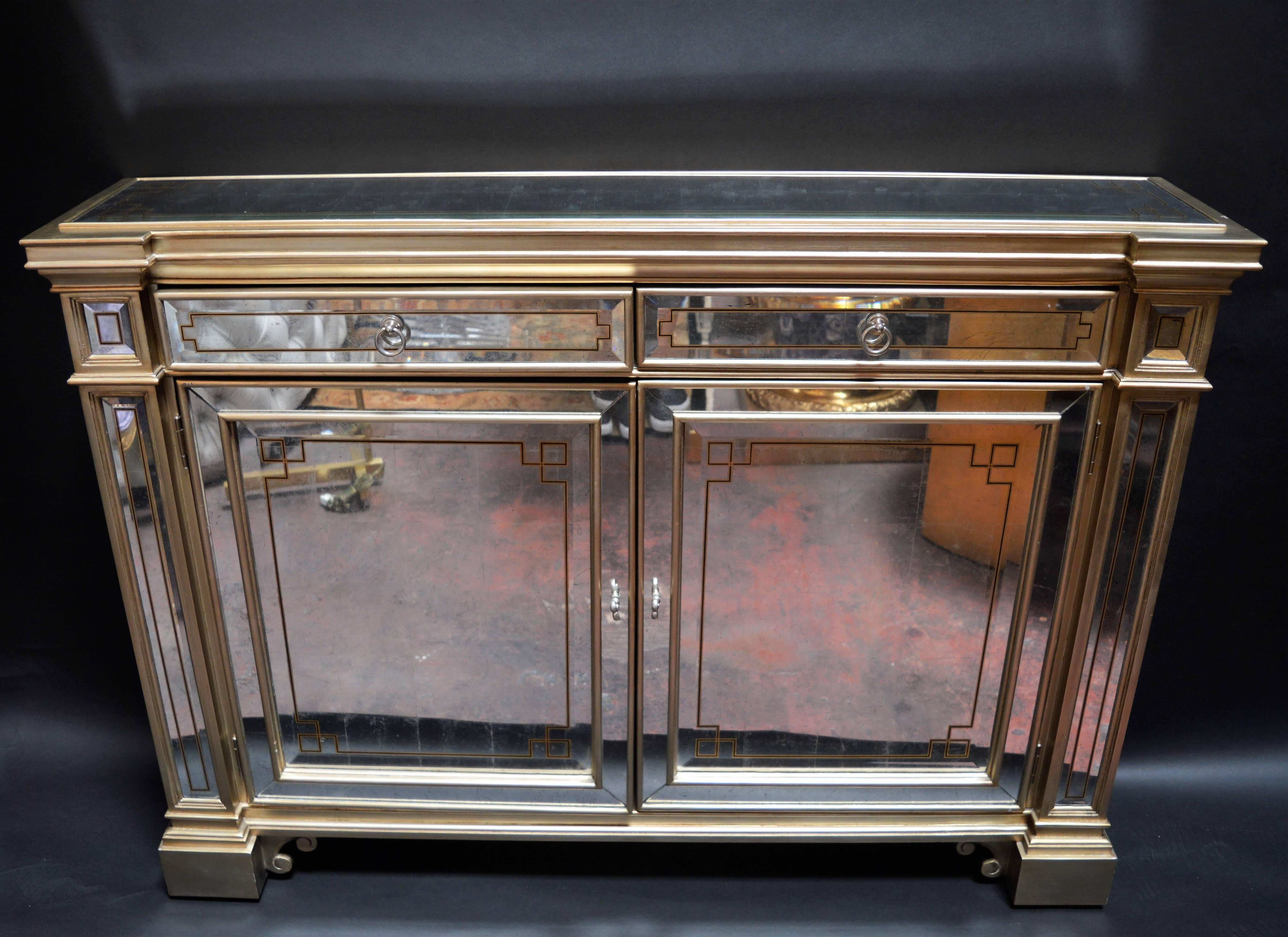 White Gold Mirrored Ferguson Copeland Commode 4