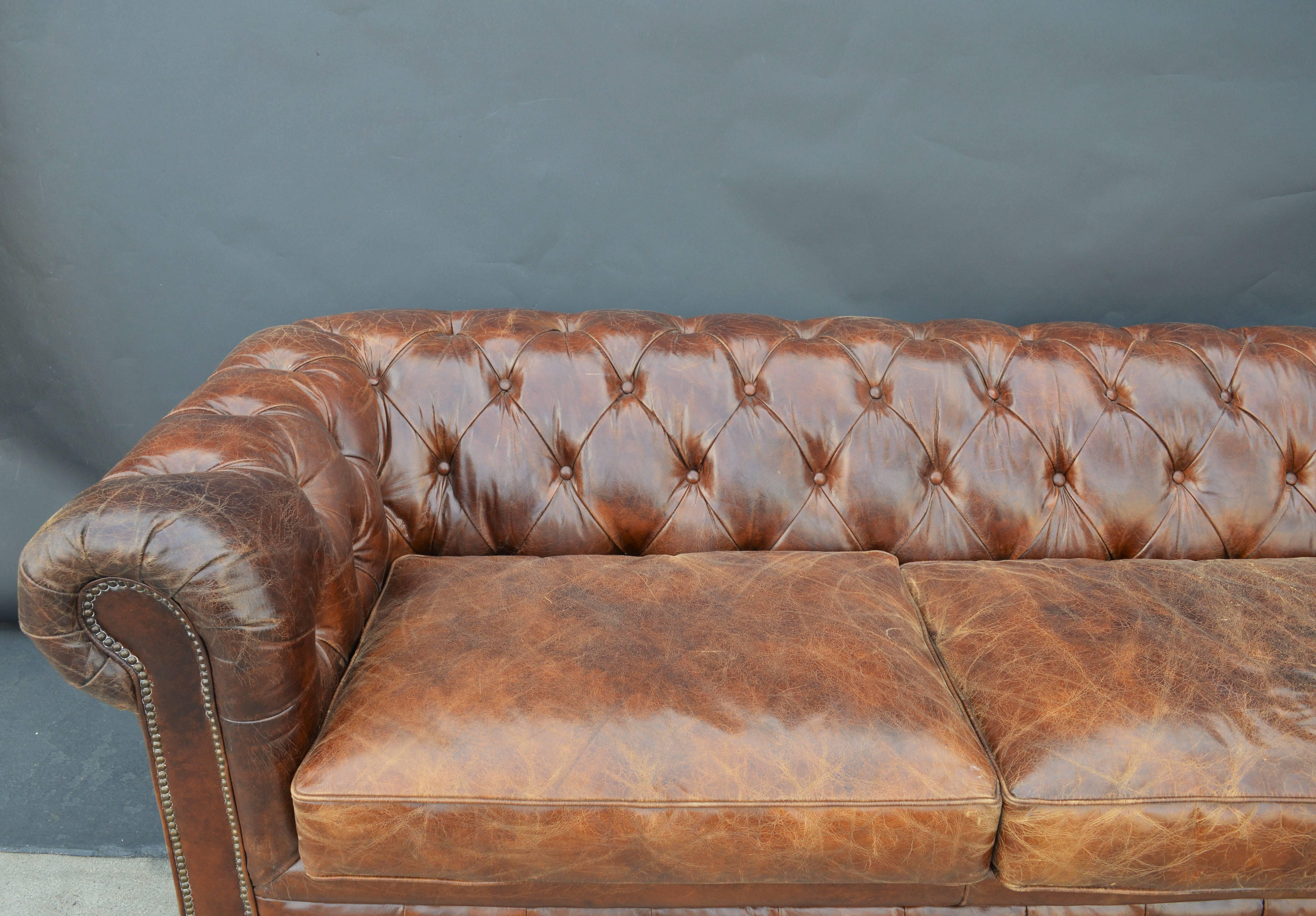 Large Leather Chesterfield Sofa 2