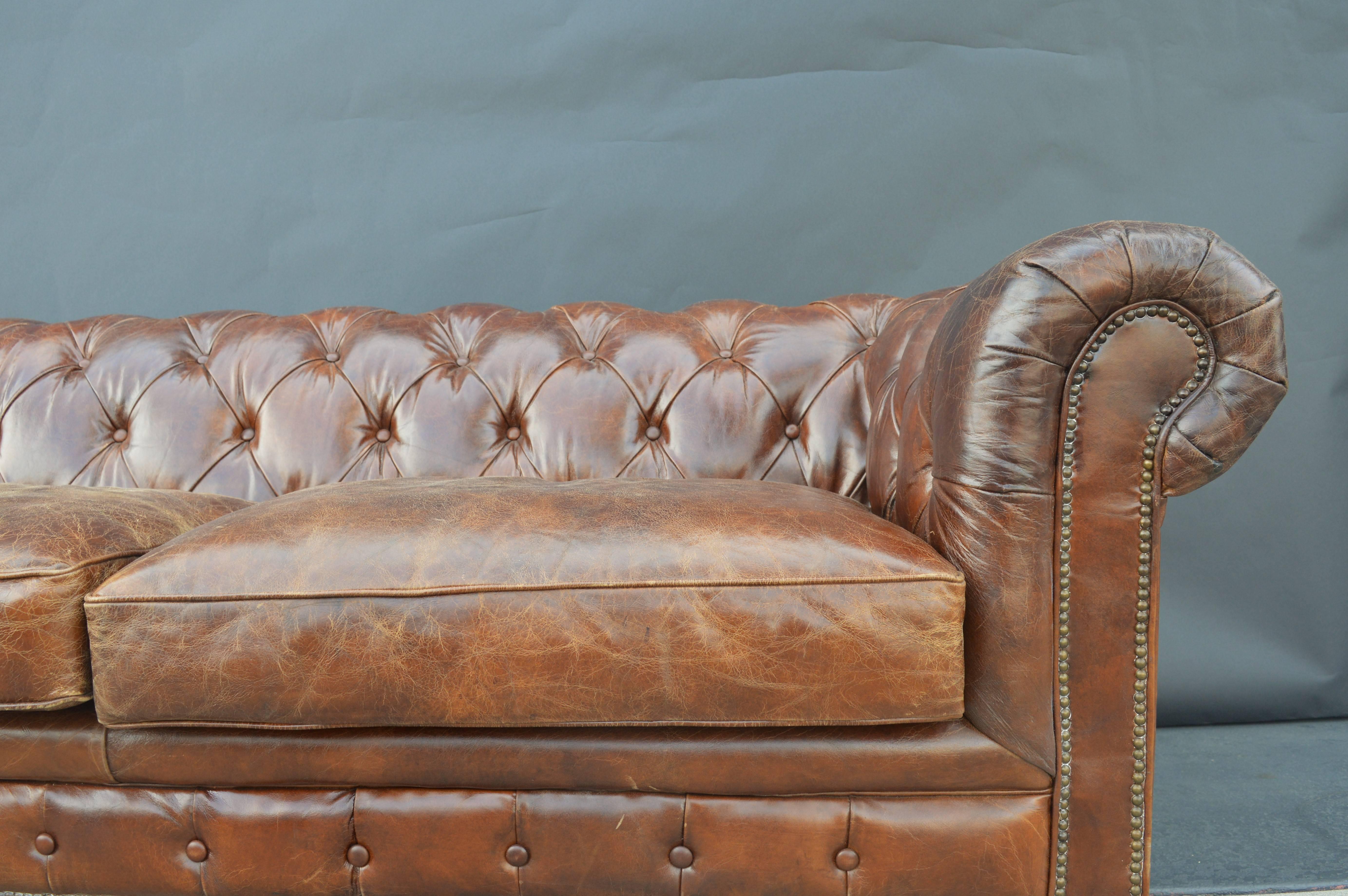 Large Leather Chesterfield Sofa 3