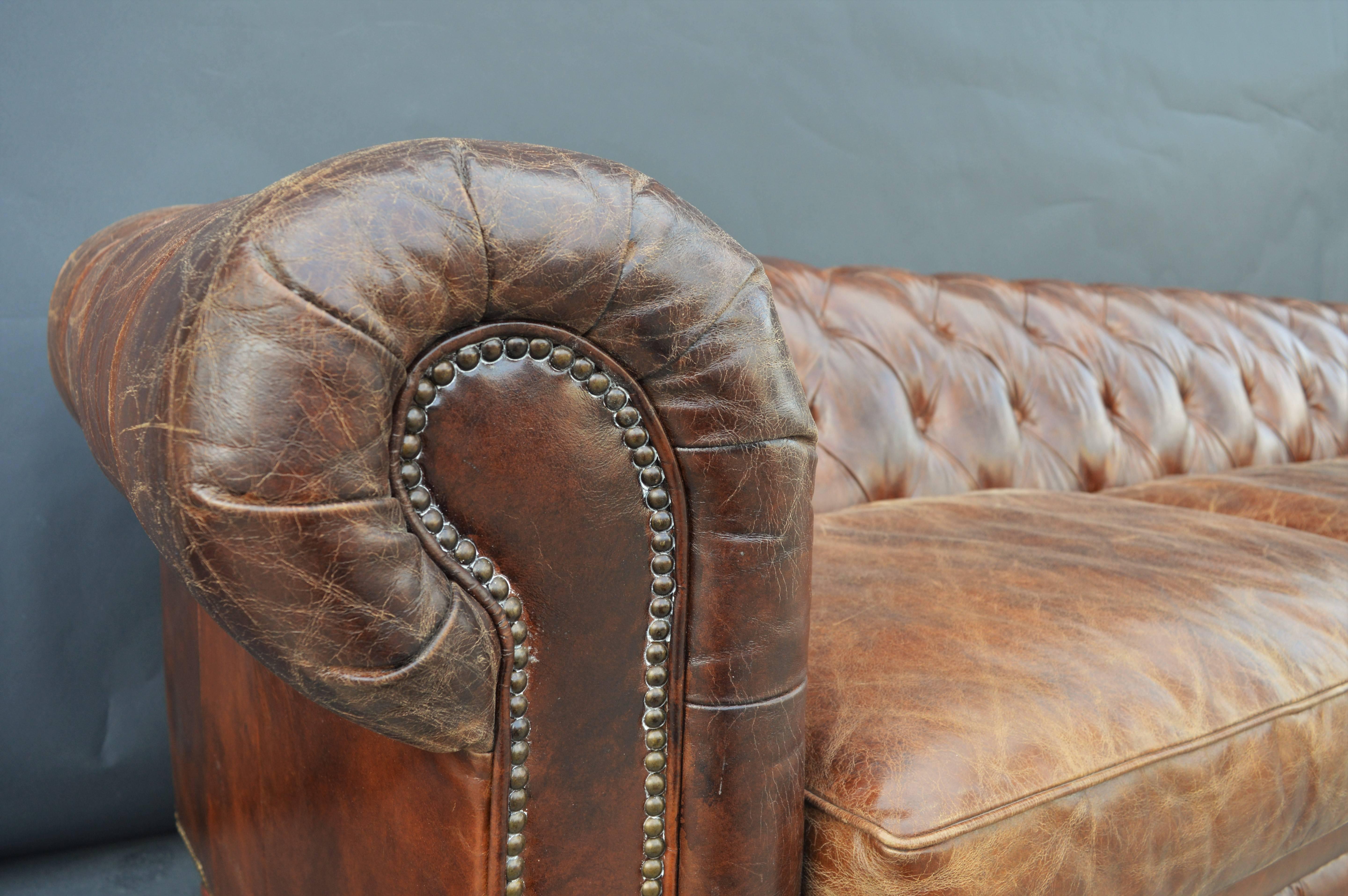 Large Leather Chesterfield Sofa 4