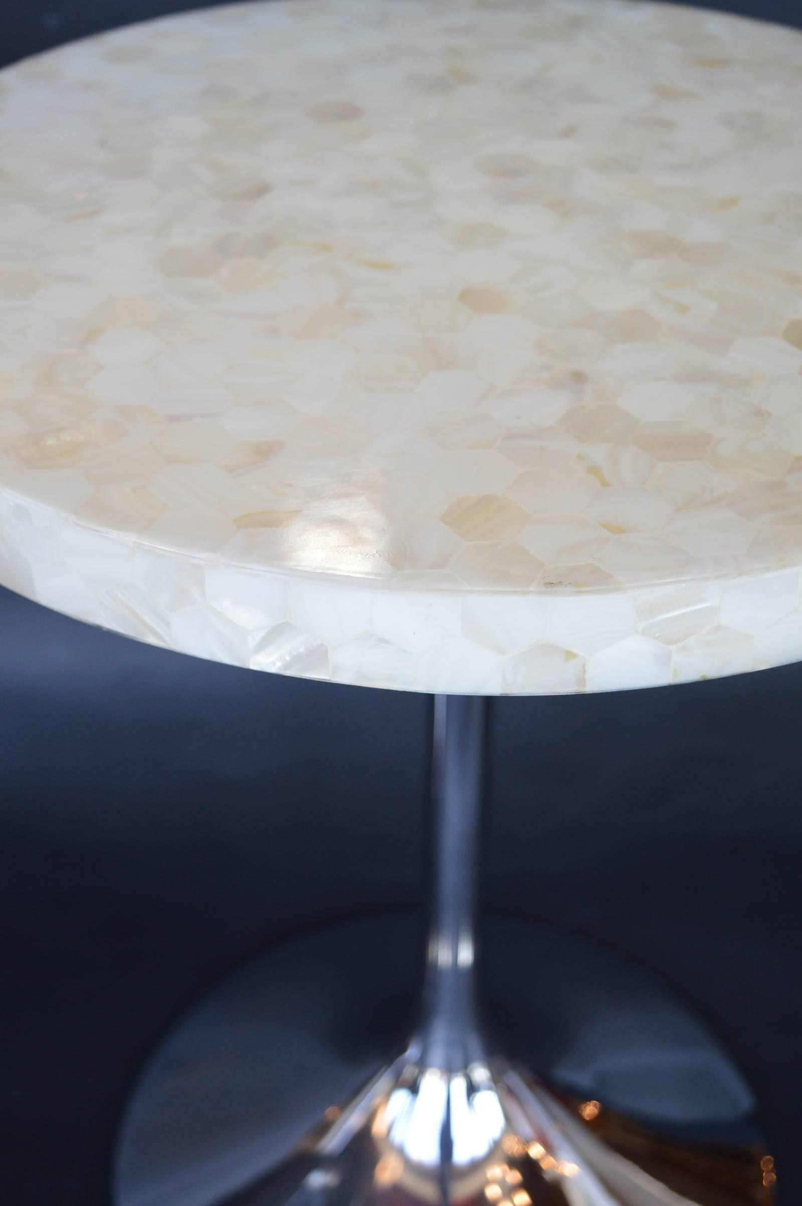 mother of pearl side table